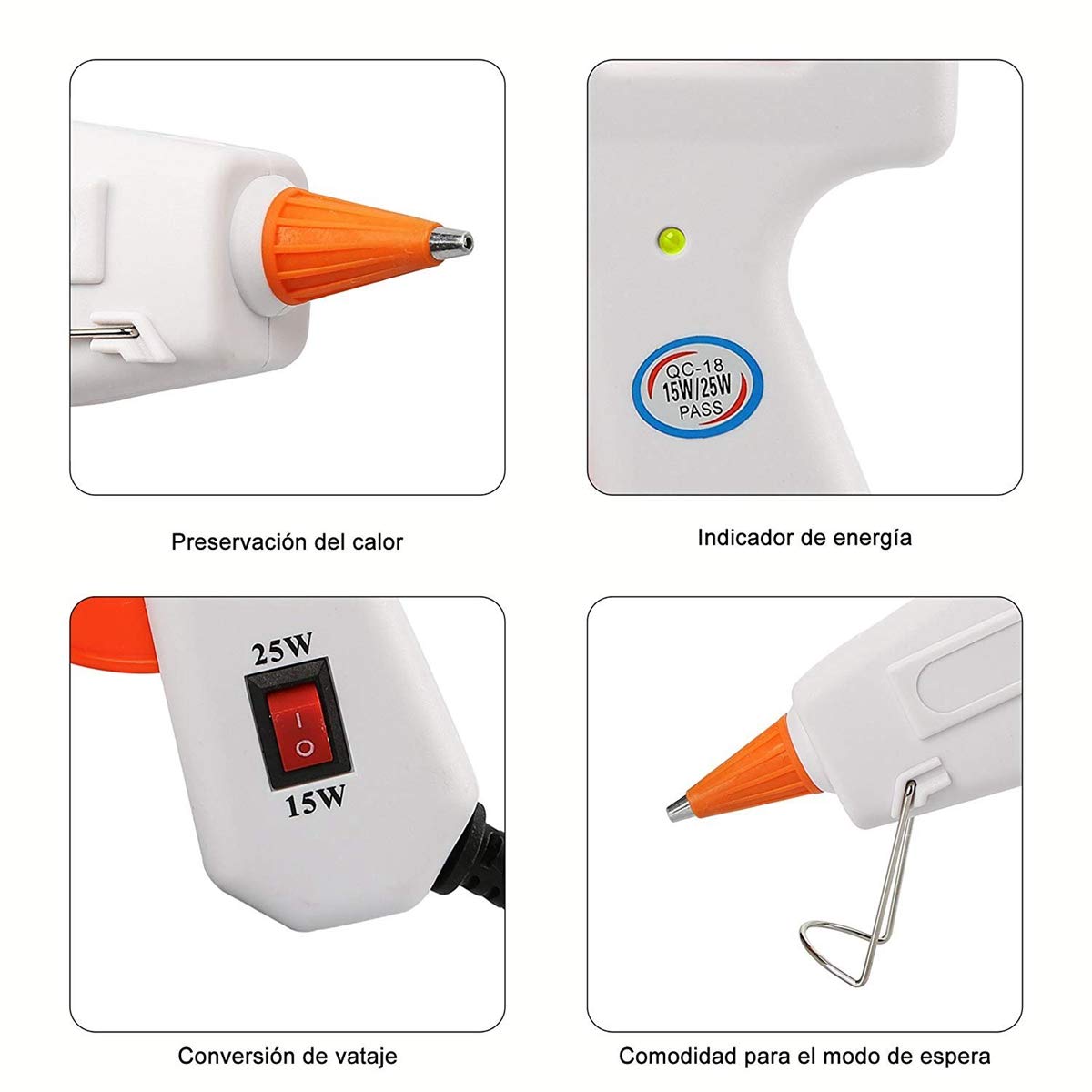 20W Dual Power High Temperature Heavy Duty Hot Glue Gun Kit with 50 Premium Glue Sticks (7mm x 150mm) - Perfect for Arts & Crafts, DIY Projects, Christmas Decorations, Gift Wrapping, Home Repairs, and School Projects