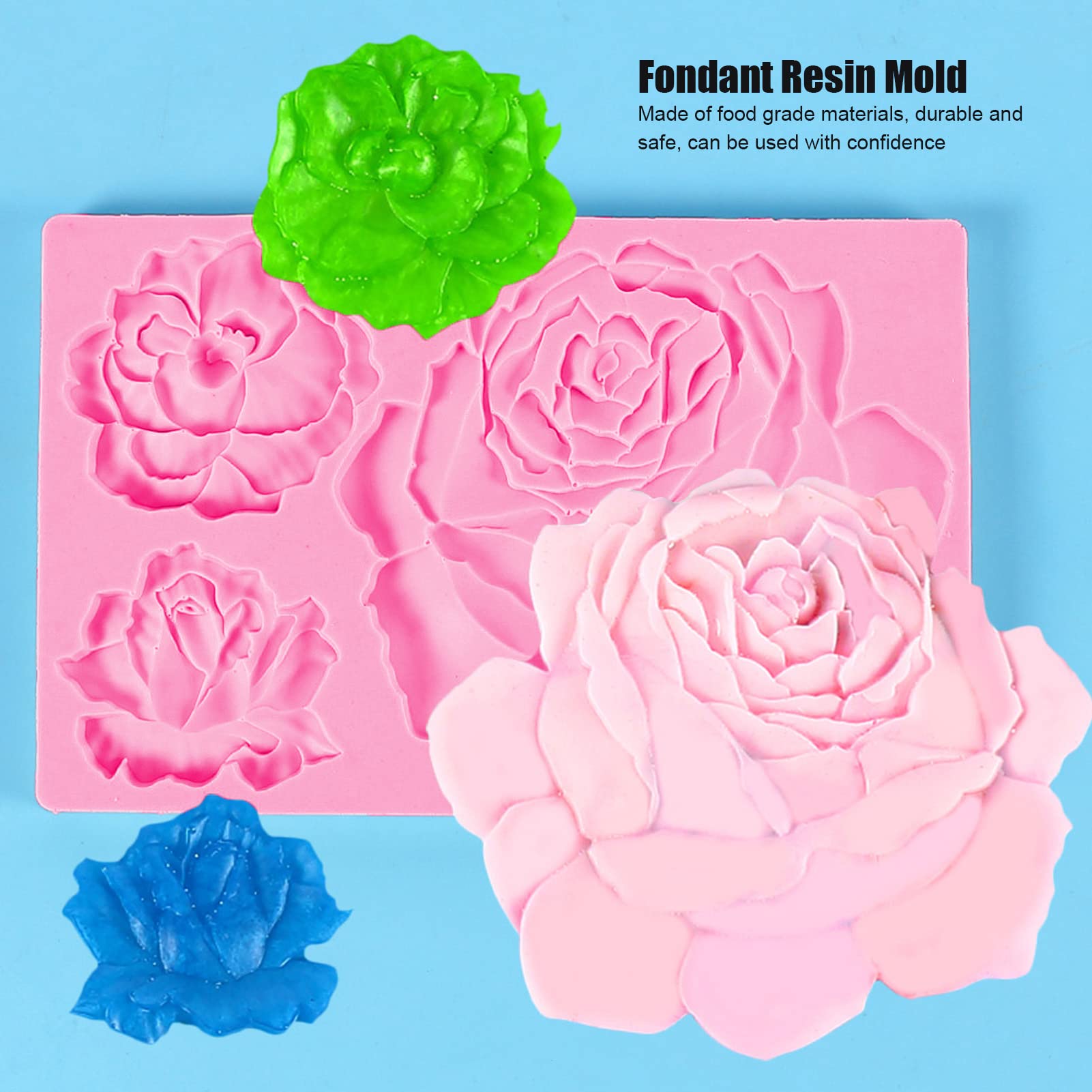 FIYO Silicone Mold Making Kit for Resin, Chocolate, Soap - DIY Home & Kitchen Craft Supplies - Flower Silicone Molds (Pink, 1-Pack) - Perfect for Cake Decorating, Candle Making & DIY Gifts