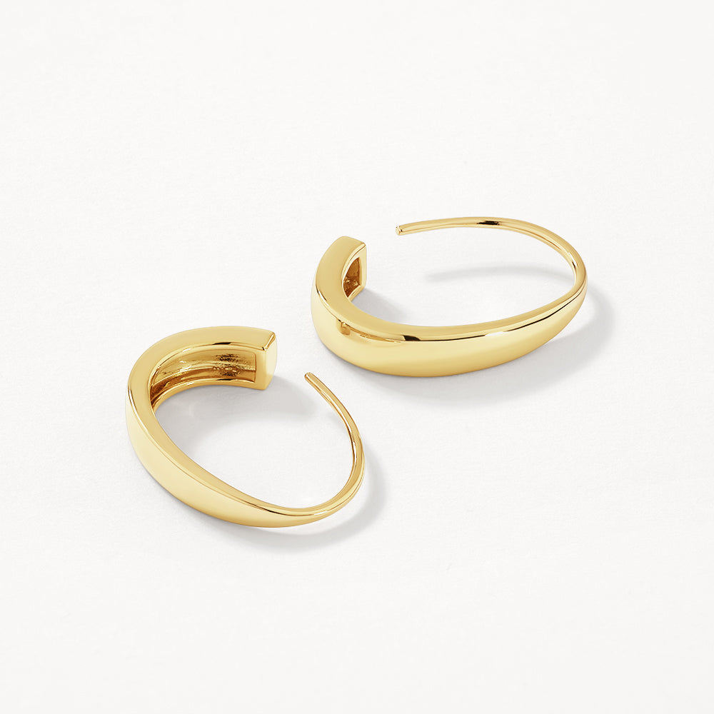 Gold Hook Hoop Earrings for Women - Trendy Dangle Hoops for Everyday Wear & Special Occasions