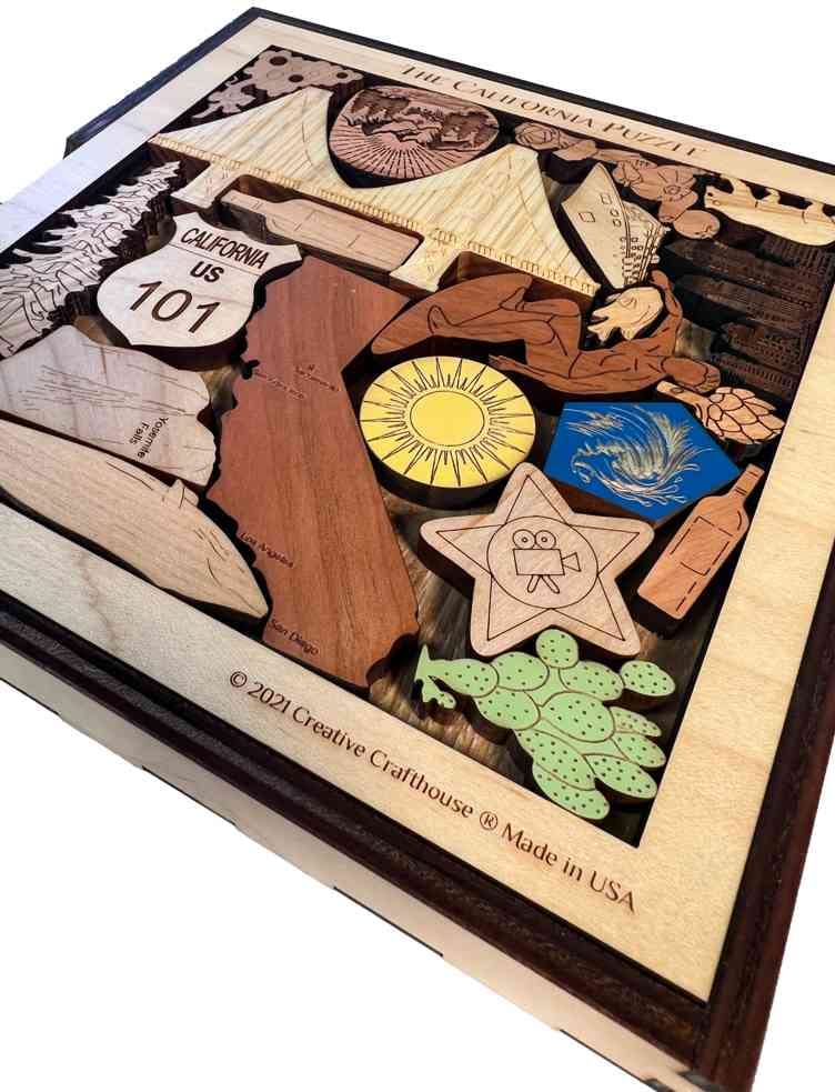 Premium Wooden California Picture Frame Puzzle by Creative Crafthouse - Perfect for Home Decor, Gifts & Puzzle Enthusiasts