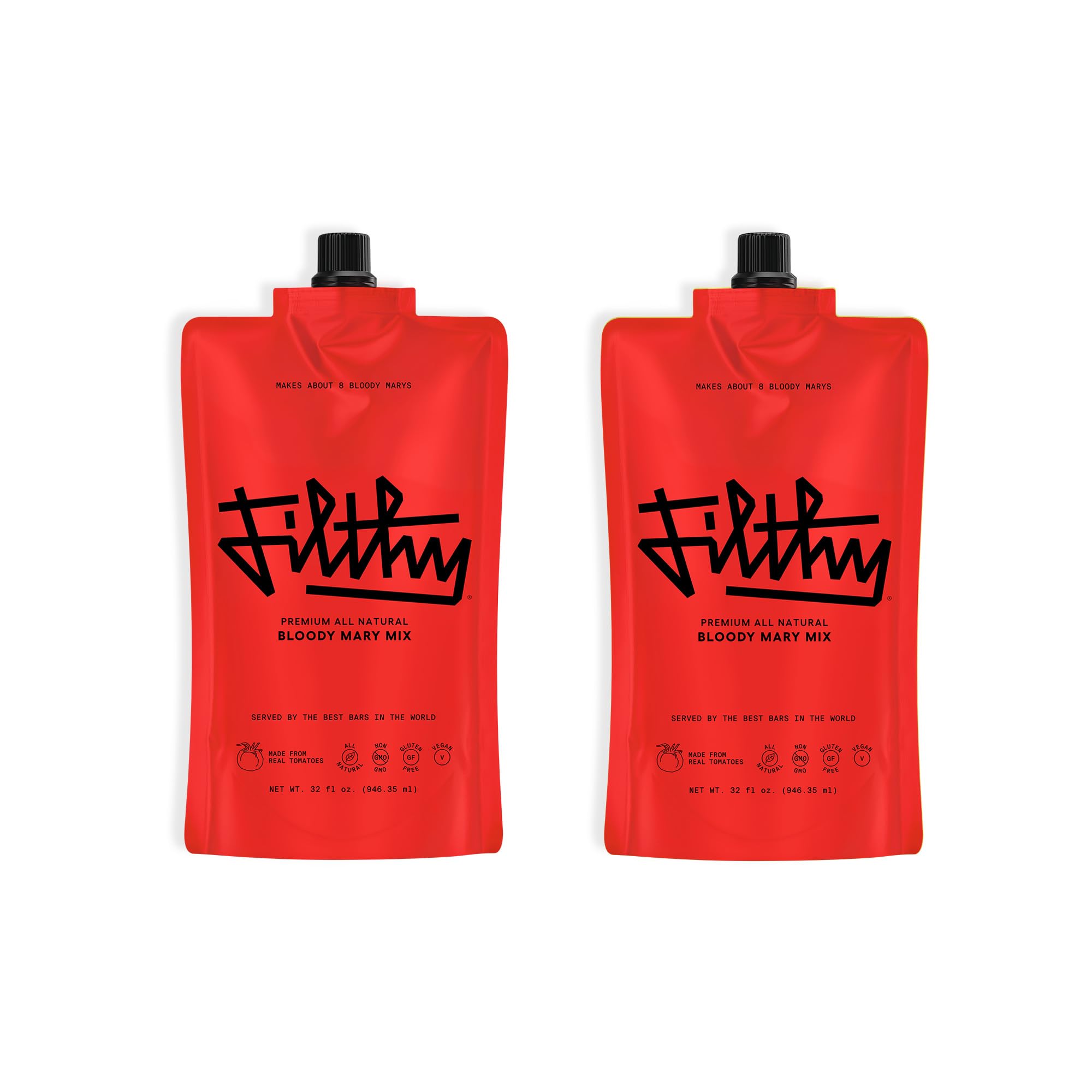 Premium All-Natural Filthy Bloody Mary Cocktail Mix - Non-GMO, Vegan & Gluten Free (2 Pack - 32oz Each) | Perfect for Brunch, Parties & Home Bars