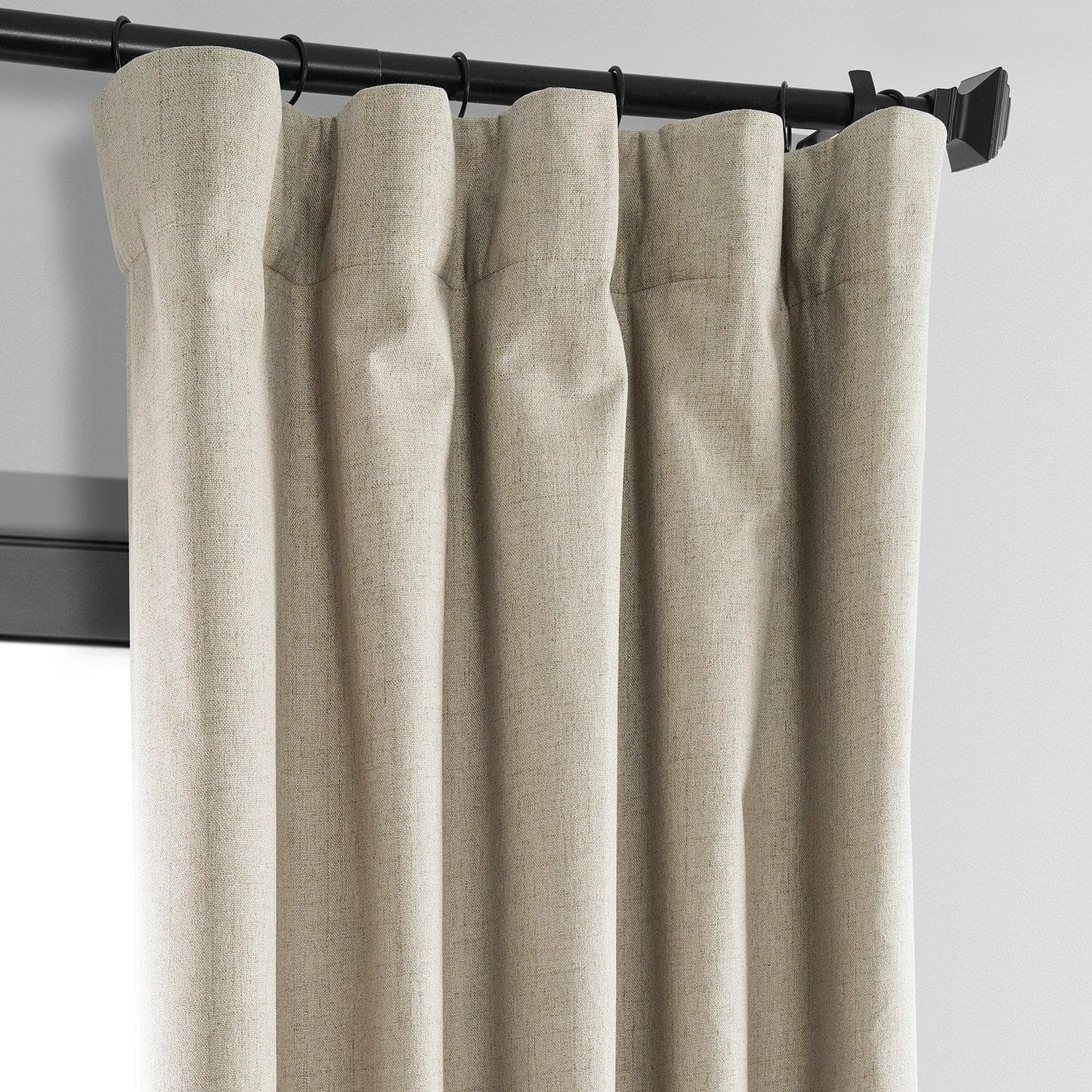 Light Tan Thermal Insulated Blackout Curtains - Linen Weave Textured Window Drapes for Bedroom & Living Room - Energy Saving & Noise Reducing Home Decor