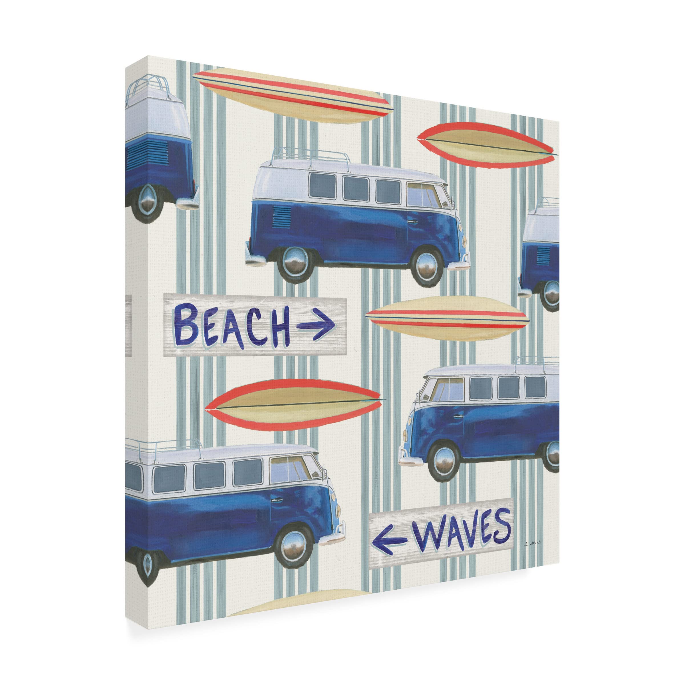 James Wiens 'Beach Time Pattern III' Canvas Wall Art Print - Coastal Decor for Living Room, Bedroom & Beach House