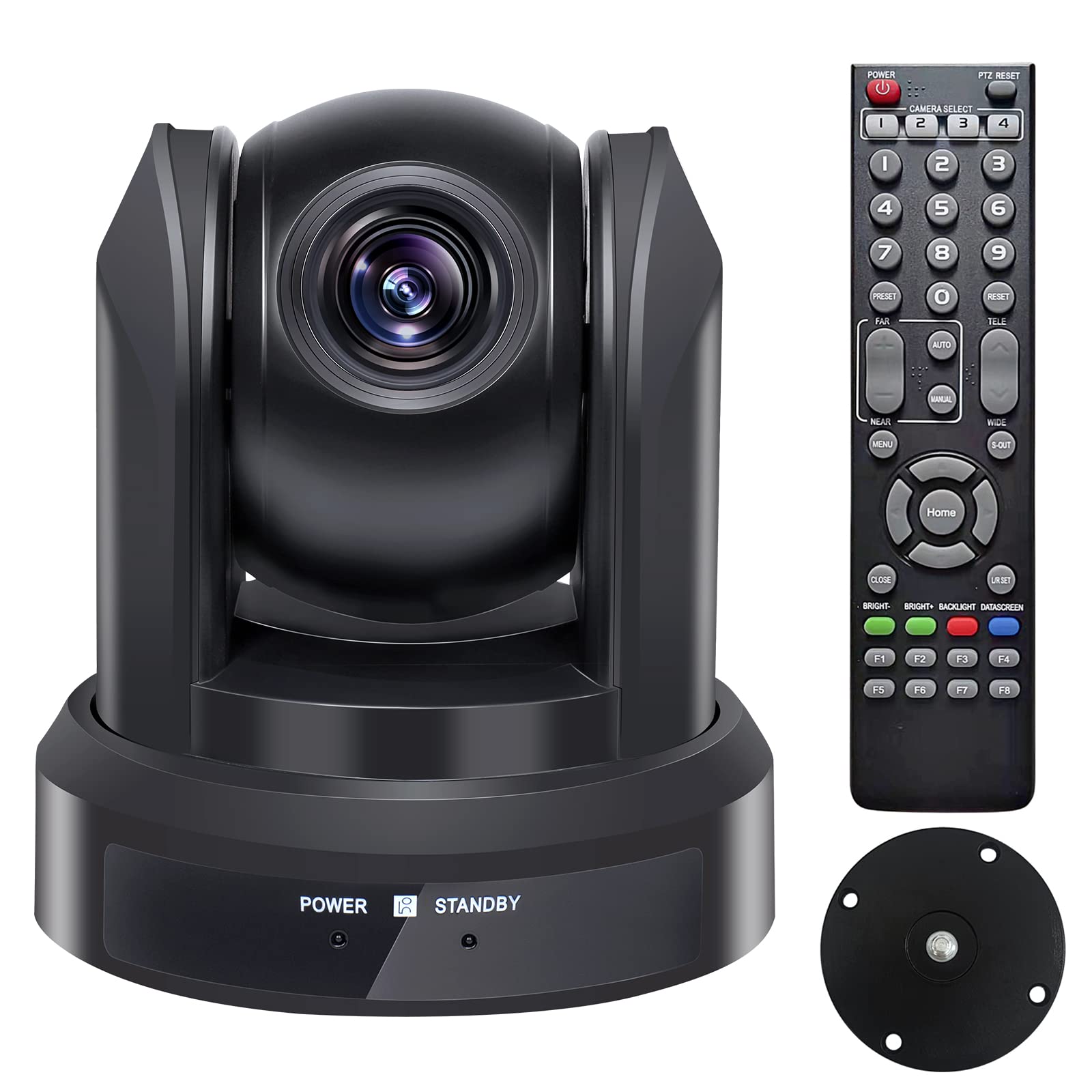 HCSTVCON USB PTZ Camera 1080P HD - Auto Tracking Webcam with Wide Angle for Video Conference, Live Streaming, Broadcast | Perfect for Zoom Meetings, Church Services, Online Classes & Events