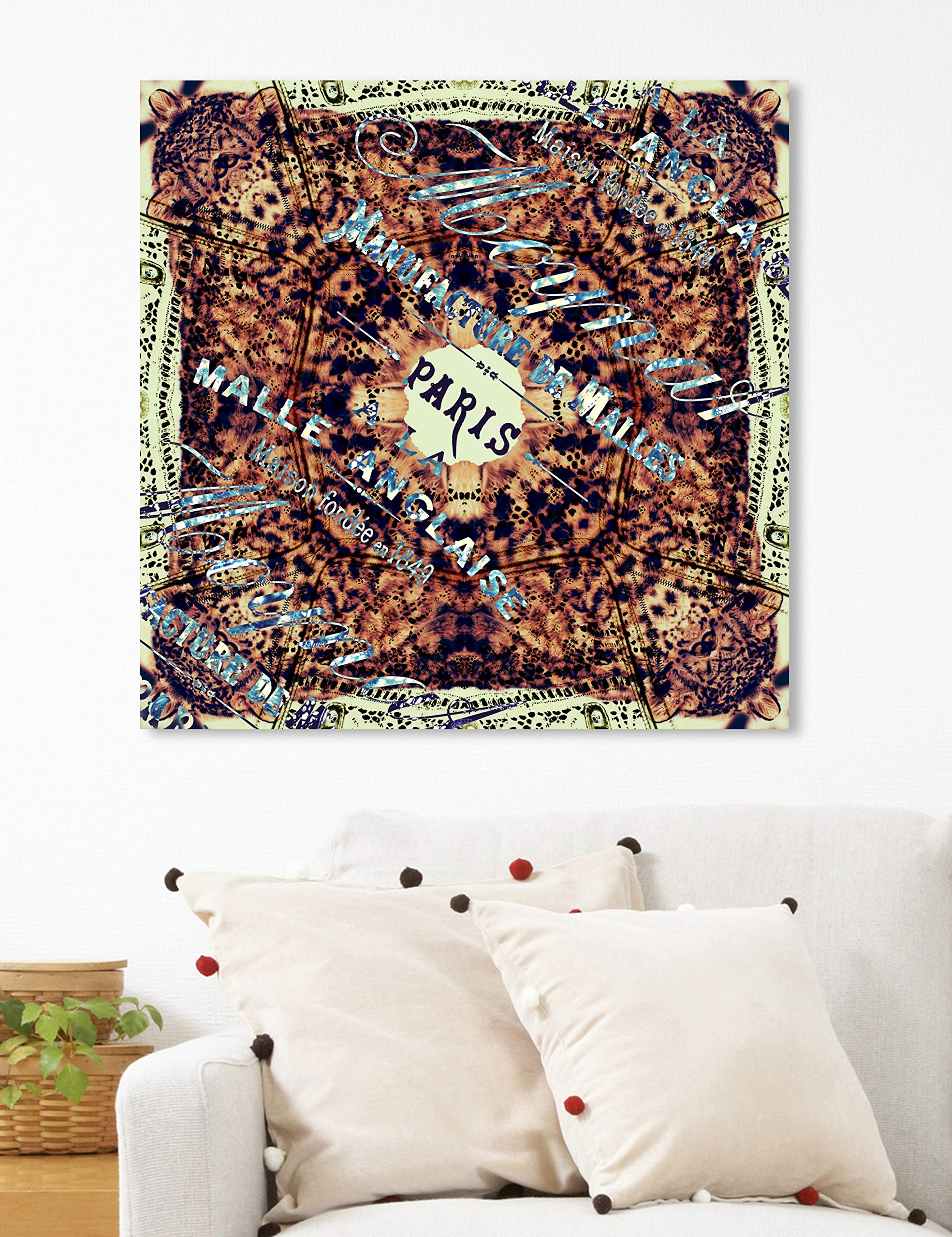 Oliver Gal Artist Co. Cities and Skylines Wall Art Canvas Print - 'Anglaise' Modern Home Decor, 12x12 Inches, Brown & Yellow Abstract Painting - Perfect for Living Room, Bedroom or Office Wall Decor