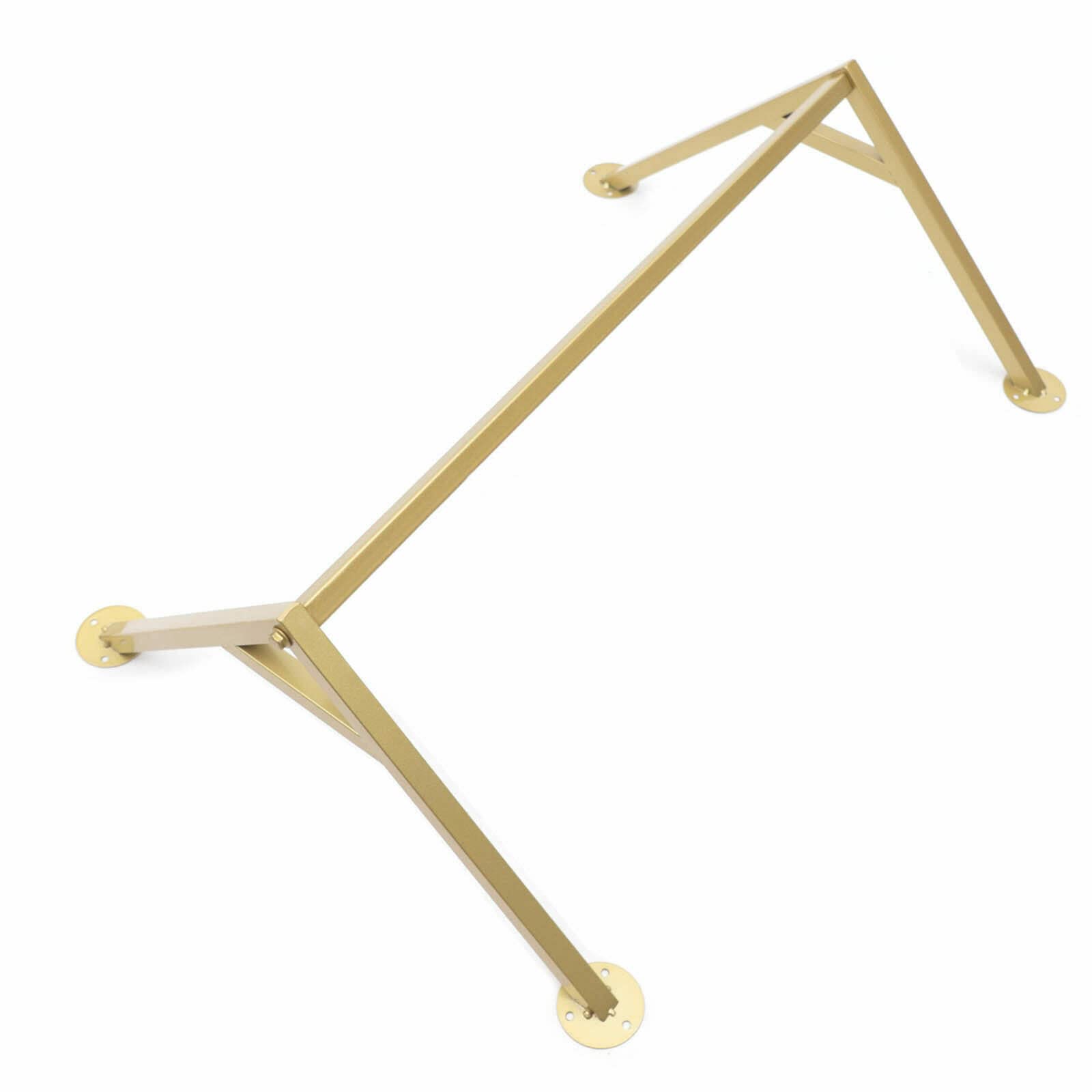 TFCFL Wall-Mounted Clothing Rack - Heavy Duty Metal Garment Display Rack for Stores & Homes - Gold Hanging Clothes Rod with Towel Bar - Perfect for Retail Shops, Bedrooms & Bathrooms