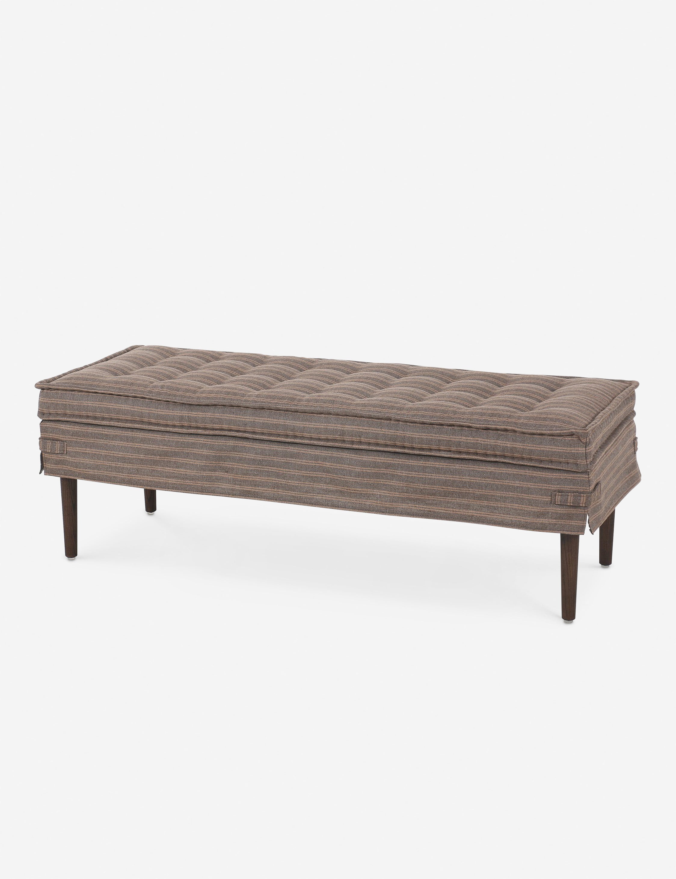 Cole Bench by Amber Lewis x Four Hands - Modern Wooden Entryway Bench with Upholstered Seat - Perfect for Hallway, Living Room & Bedroom Decor