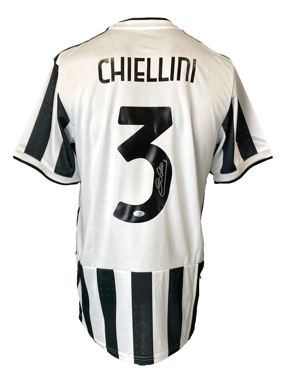 Authentic Giorgio Chiellini Signed Juventus White Adidas Soccer Jersey with PSA Hologram - Perfect for Soccer Fans, Collectors & Memorabilia Displays