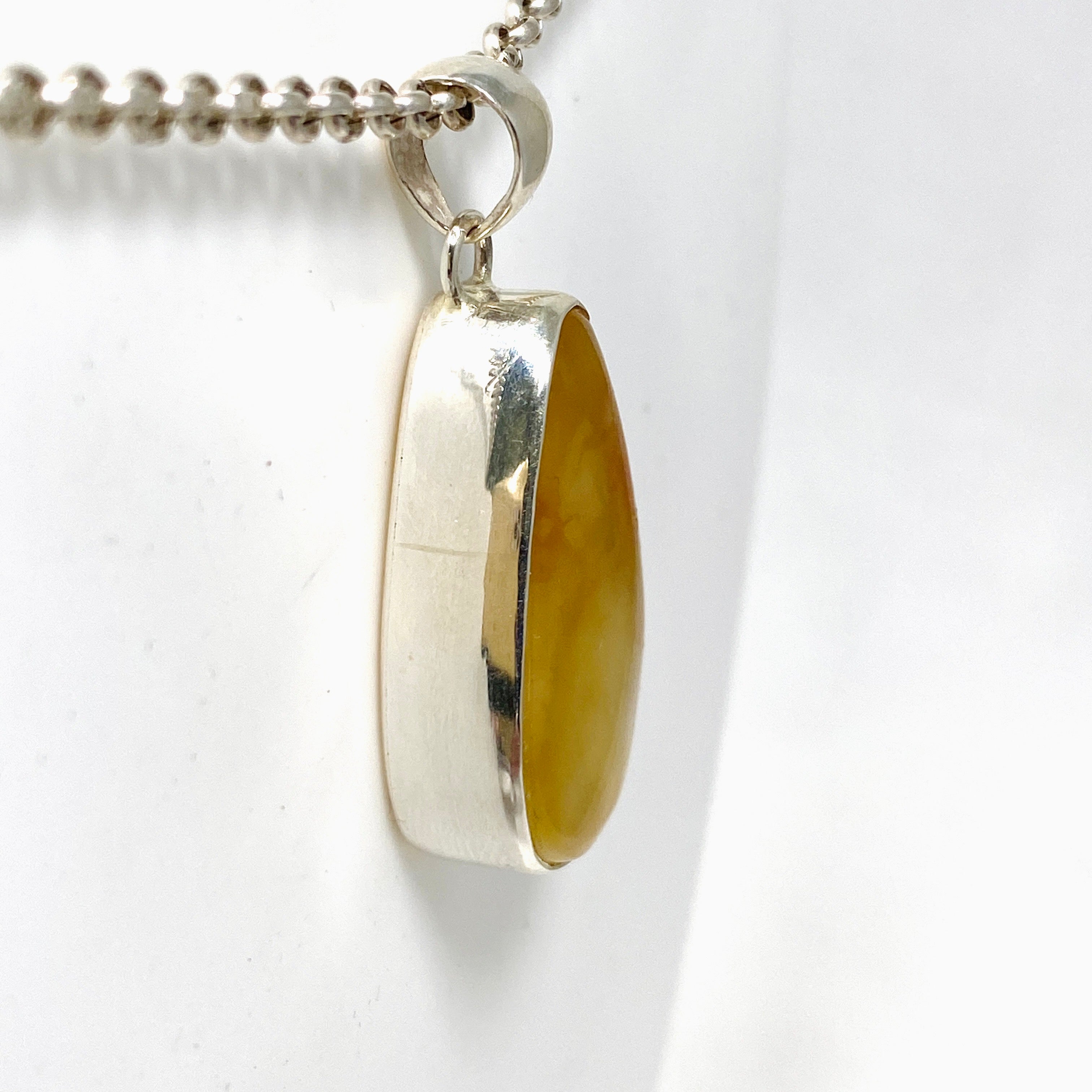 Natural Amber Teardrop Pendant Necklace - Genuine Baltic Amber Jewelry KPGJ4341 for Women, Gift for Her, Perfect for Everyday Wear & Special Occasions