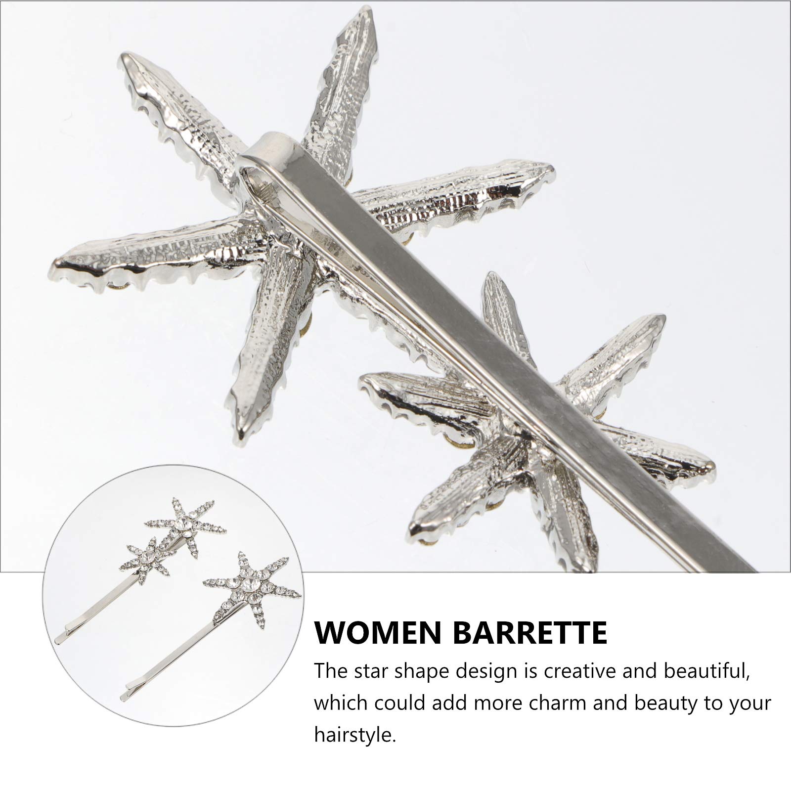 2Pcs Crystal Hair Clips for Women - Gold Rhinestone Bobby Pins, Vintage Star Hair Barrettes for Wedding, Party & Everyday Elegance