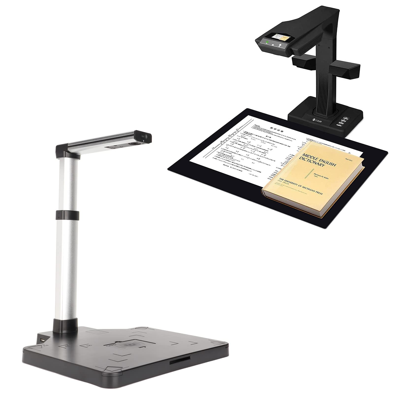 8MP A3 Portable Document Scanner with OCR Technology - 3264x2448 Resolution, Foldable Design, 4 LED Lights & Auto Correction - Compatible with Windows Vista/7/8 - Perfect for Office, Classroom & Remote Work