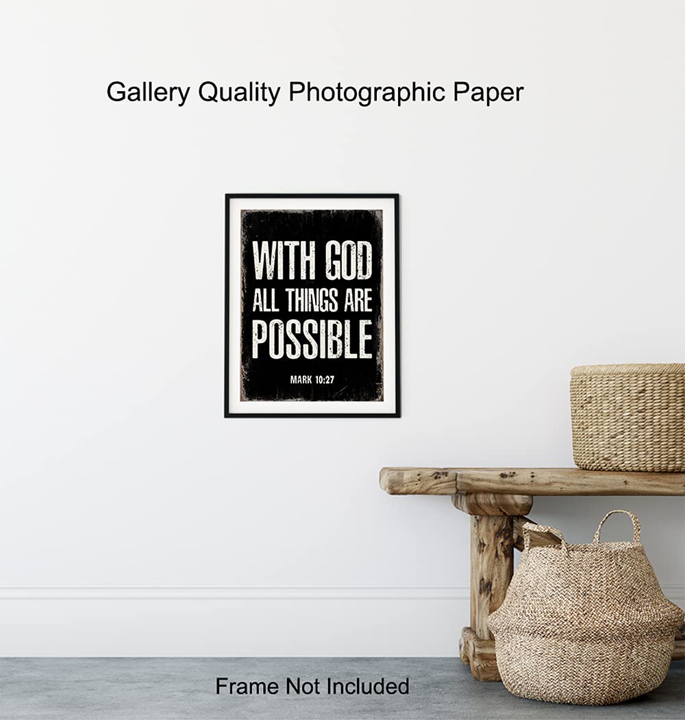 Inspirational Bible Verse Wall Art - Religious Decor for Home & Office