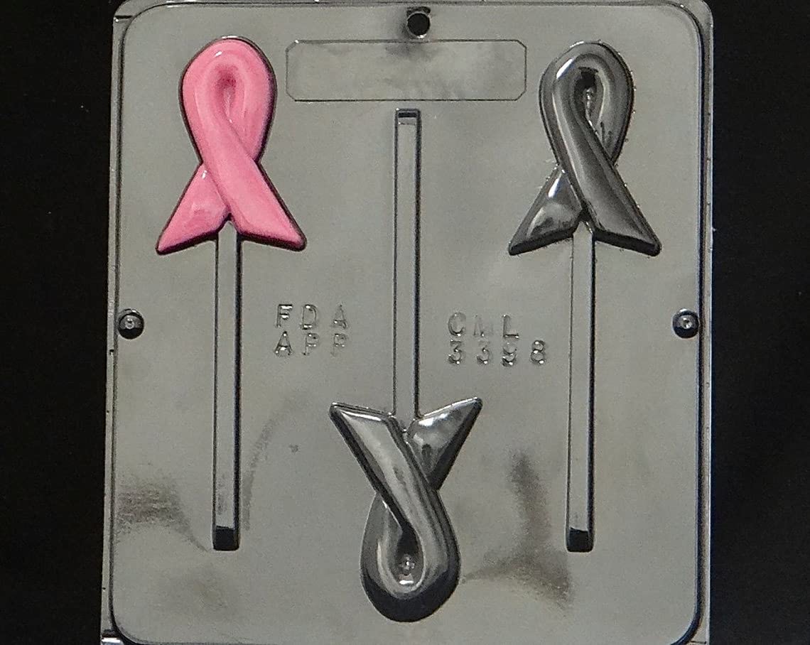 Cancer Awareness Ribbon Silicone Lollipop Chocolate Candy Mold - Perfect for Fundraising, Awareness Events & DIY Treats (Breast Cancer, Leukemia, All Cancer Types)