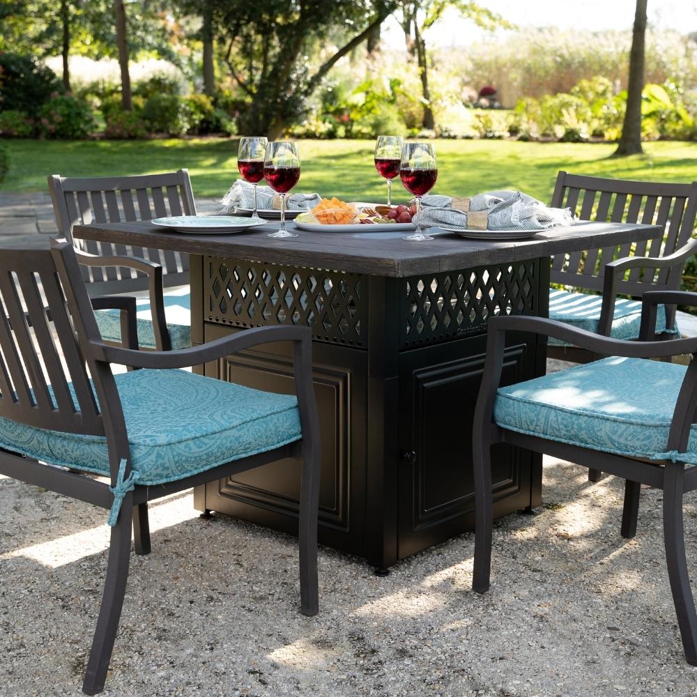 Endless Summer Benjamin 38 Inch DualHeat LP Fire Pit Table - Outdoor Patio Heater with Adjustable Flame - Perfect for Backyard, Deck, Poolside & Camping (GAD19106ES)