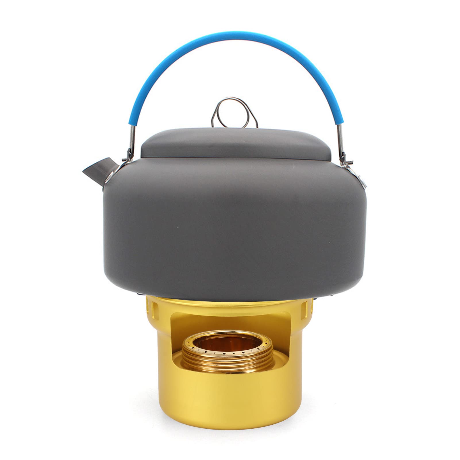 Portable Alcohol Stove for Backpacking & Camping - Windproof Brass Spirit Burner with Aluminum Stand | Lightweight Mini Stove for Hiking, Picnics & Outdoor Adventures (Golden)