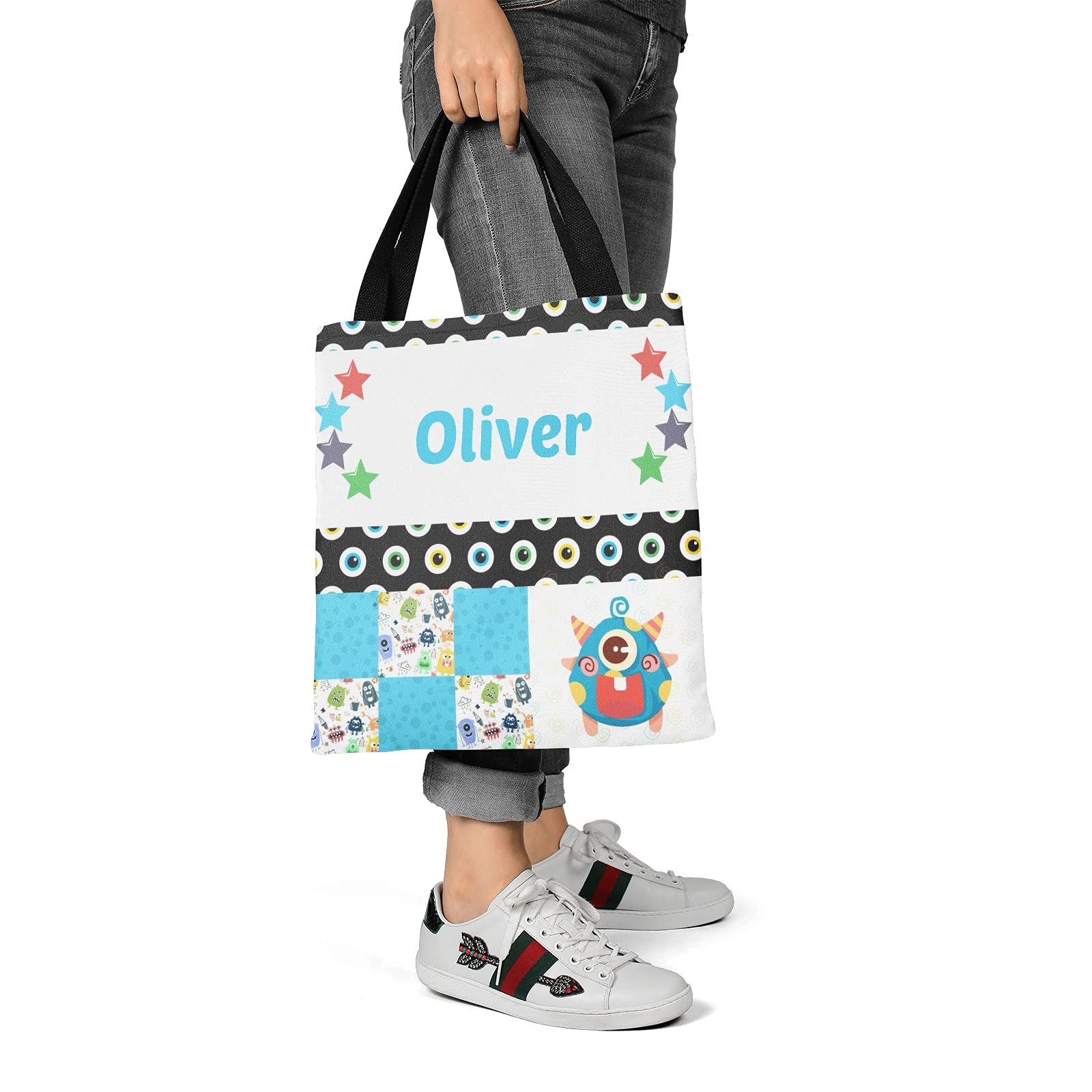 Blue Racing Car Personalized Canvas Tote Bags for Women & Kids - Reusable Shopping Bags, Travel Tote, School Handbag Gift - Perfect for Grocery Shopping, Beach Trips, and Daily Commute