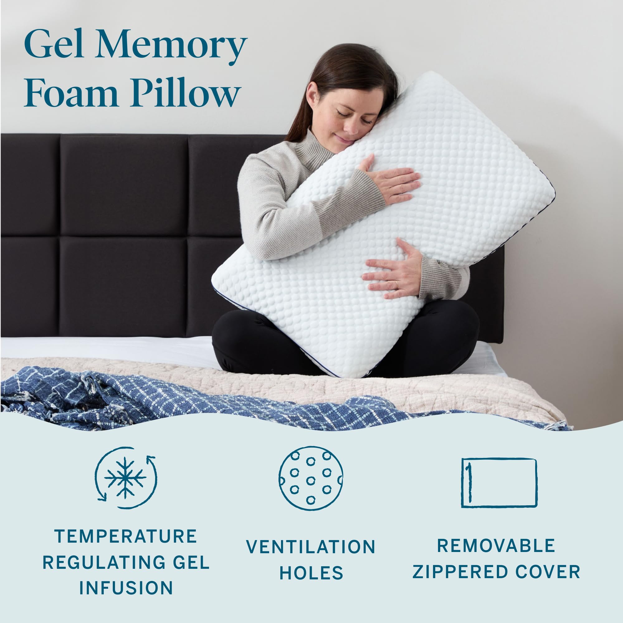 Premium Gel Memory Foam Pillow - King Size - Medium Plush Support for Neck & Shoulder - Ideal for Back, Side & Stomach Sleepers - Home, Hotel & Hospital Use - Perfect for Travel, Recovery & Better Sleep