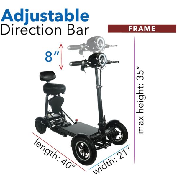 ComfyGo MS 3000 Foldable Mobility Scooter for Adults - Lightweight Electric Wheelchair with Long Battery Life - Perfect for Travel, Shopping & Outdoor Activities