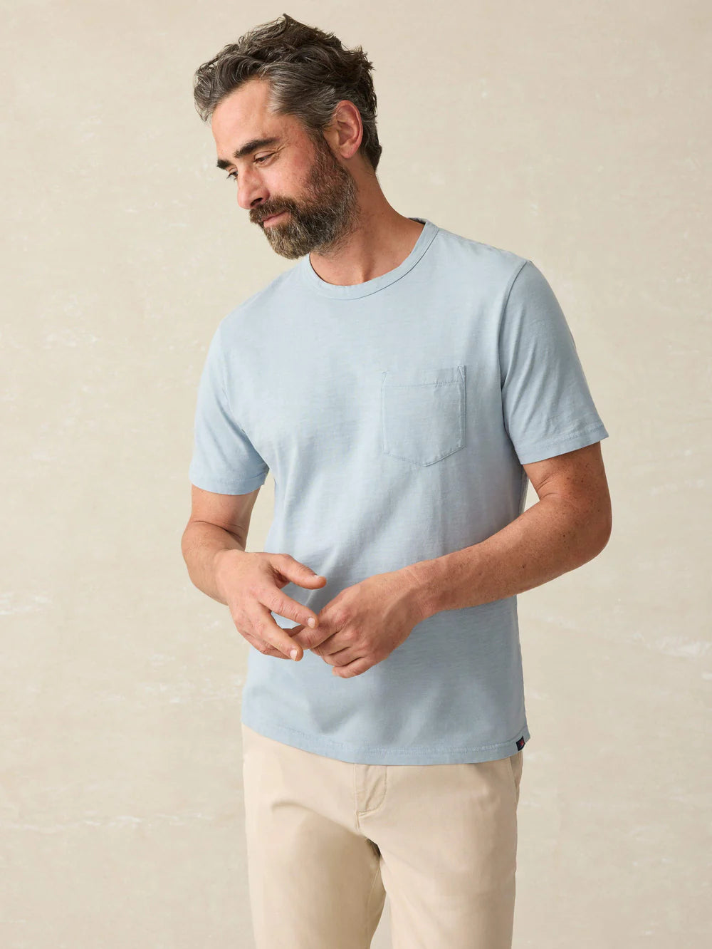 FAHERTY Men's Sunwashed Pocket Short Sleeve T-Shirt - Soft Cotton Casual Tee for Summer, Beach, and Everyday Wear