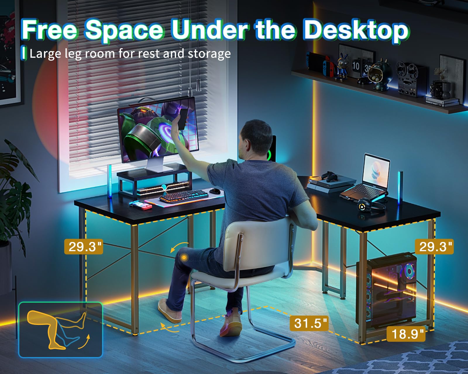 AODK L-Shaped Gaming Desk 51