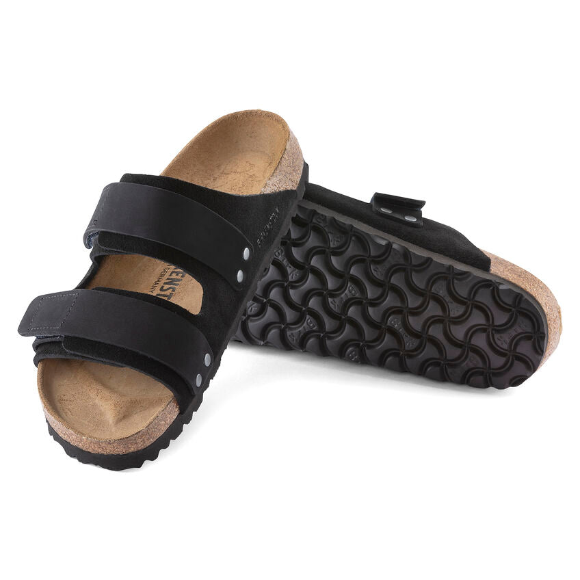 Birkenstock Women's Uji Nubuck Suede Leather Sandals in Black | Comfortable Casual Footwear for Walking, Travel & Everyday Wear