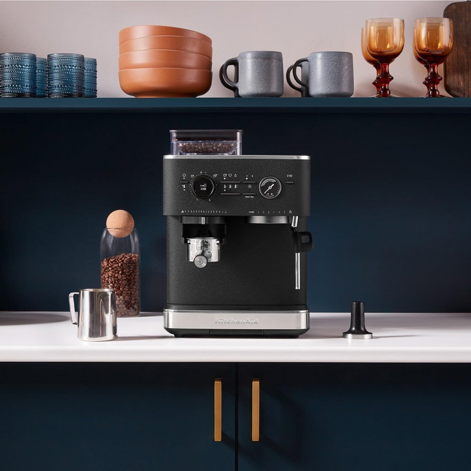 KitchenAid KES6551BK Semi-Automatic Espresso Machine - 15 Bar Pump, Milk Frother, Black | Perfect for Home Baristas & Coffee Lovers - Great for Morning Brews, Entertaining Guests & Coffee Shops