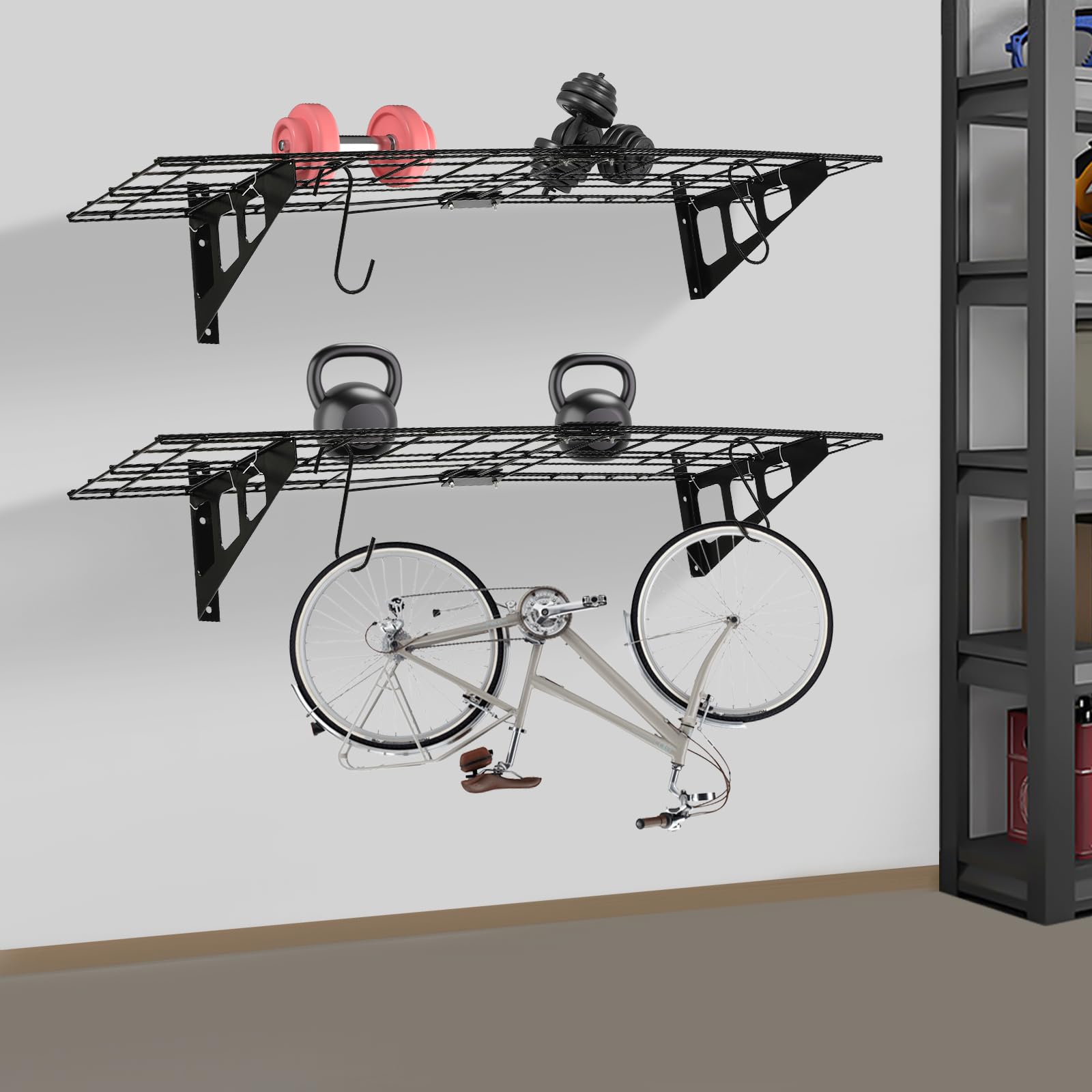 2 Pack Heavy Duty Wall Mounted Garage Shelves 12