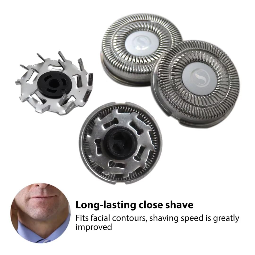 2024 Upgraded SW-S7105 3Pcs Replacement Shaver Head Blades with Cleaning Brush - Compatible with Waterproof Electric Razors for Wet & Dry Shaving - Perfect for Travel, Home & Gym Use