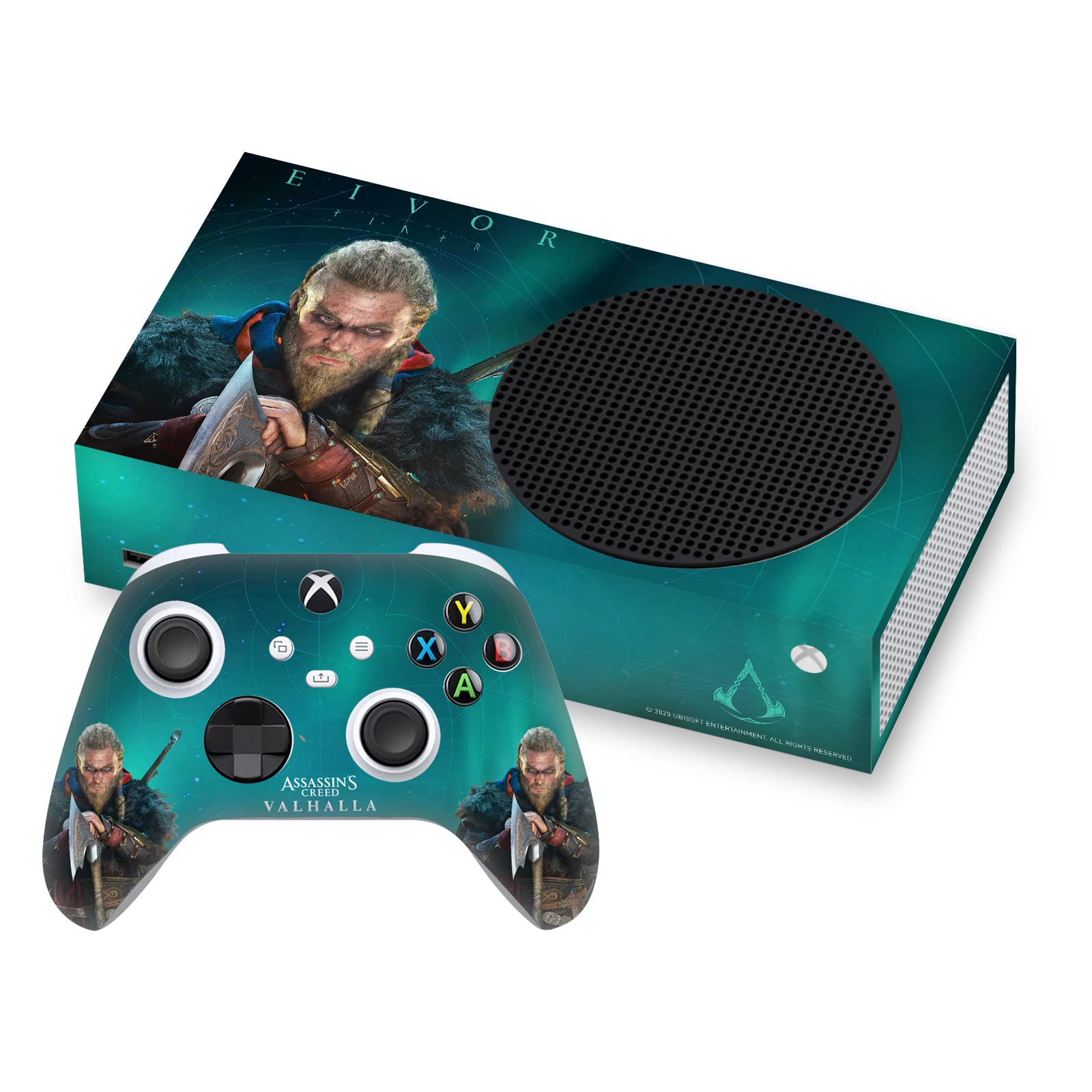 Officially Licensed Assassin's Creed Eivor Valhalla Vinyl Sticker Skin for Xbox Series S Console & Controller - Gaming Decal Cover with Key Art Design | Perfect for Gamers, Collectors, and Console Customization