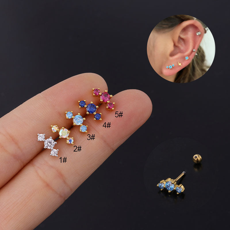 Tiny Cartilage Stud Earrings - Minimalist Bar Earrings for Women | HSPJ300 | Perfect for Everyday Wear, Parties & Gifts