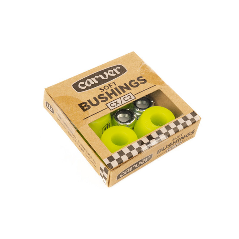 Carver CX/C2 Soft Bushing Set - Green Glow for Skateboards & Longboards - Perfect for Smooth Rides & Enhanced Control