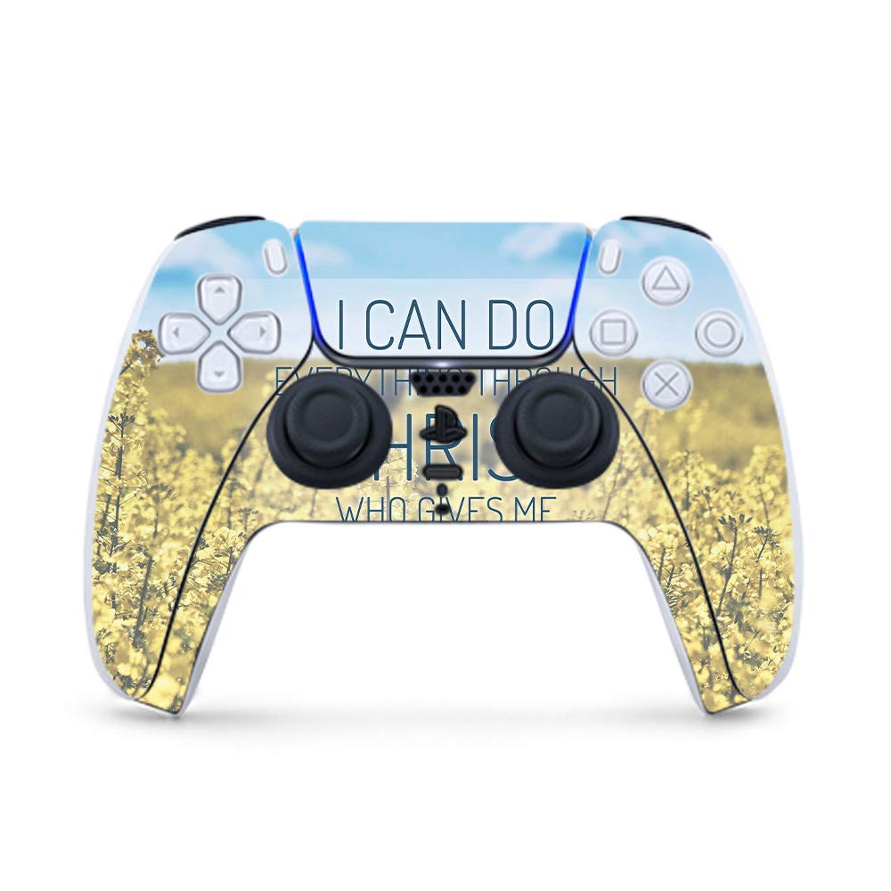 MightySkins PS5 Controller Skin - Through Christ Design | Protective Vinyl Decal Wrap Cover for PlayStation 5 | Durable, Easy to Apply & Removable | Made in USA | Perfect for Gaming, Customization & Gift Giving