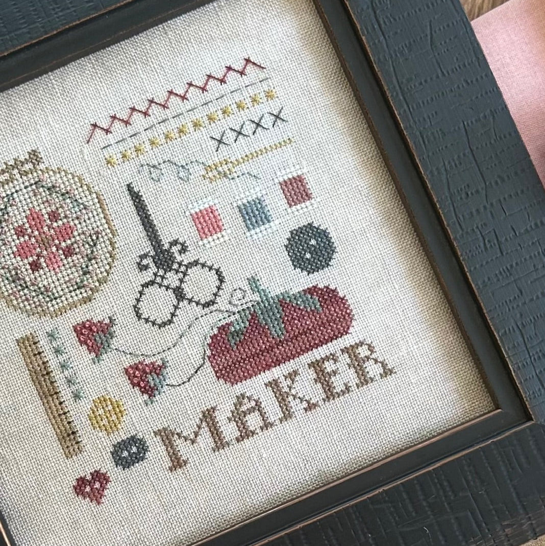 Maker Doodles Cross Stitch Pattern Kit - DIY Embroidery Design for Beginners & Experts - Perfect for Home Decor, Gifts & Craft Projects