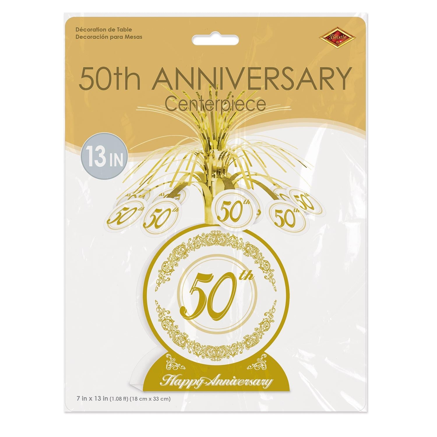 12 Pack Beistle 50th Birthday Party Decorations - Gold & Black Anniversary Centerpieces for Table Decor, Party Supplies - Perfect for 50th Birthday Celebrations, Anniversaries, Retirement Parties