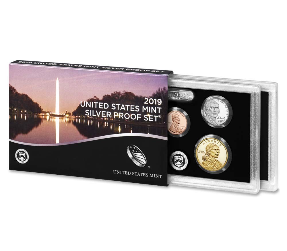 2019 S Silver Proof Coin Set - 10 Coins with .999 Fine Silver Quarters, Half Dollar & Dime | US Mint Collection | Perfect for Collectors & Investment