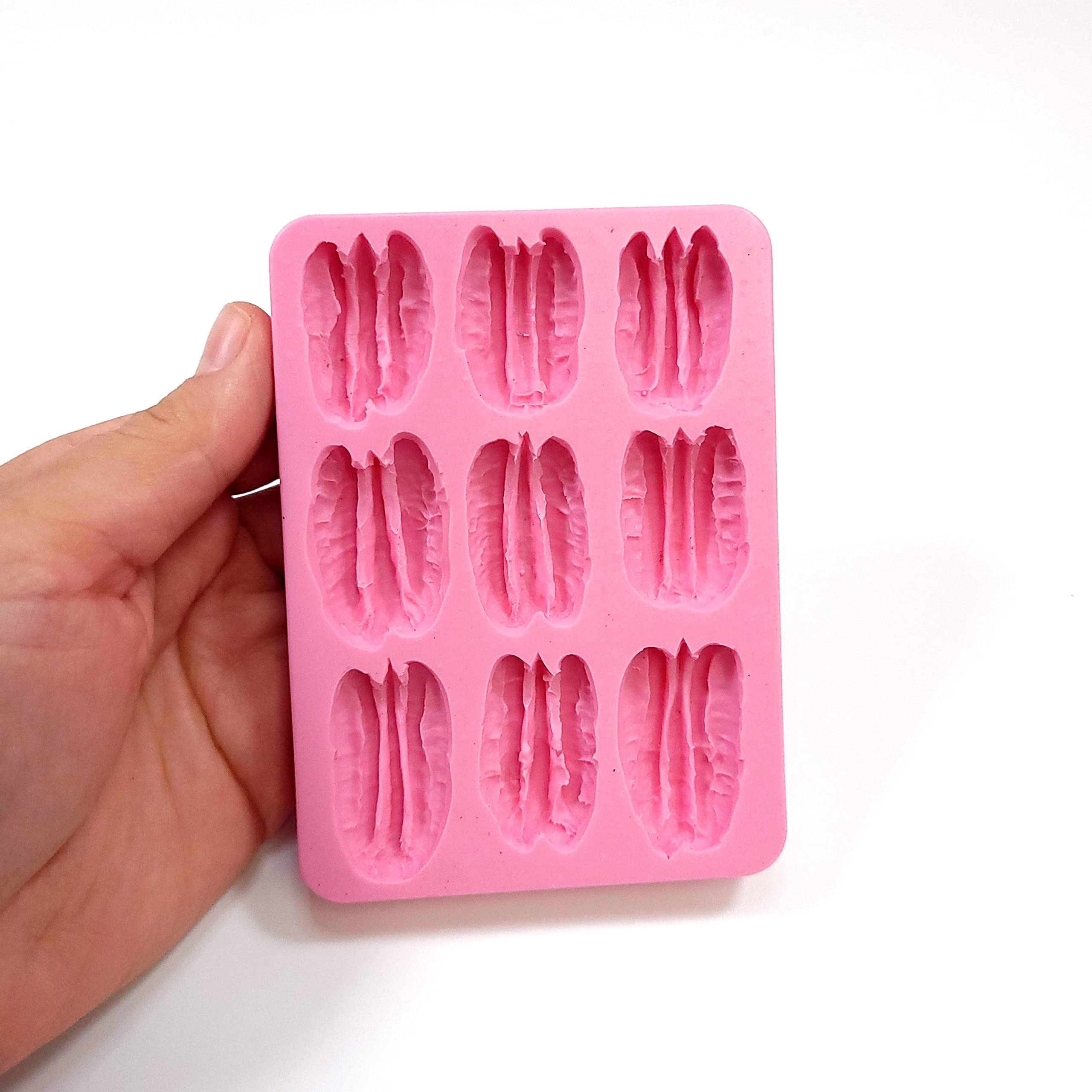 Premium 9-Cavity Pecan Silicone Mold for Soap, Wax Melts & Candles - Food-Grade Baking Mold - Realistic Pecan Design for DIY Crafts & Home Decor
