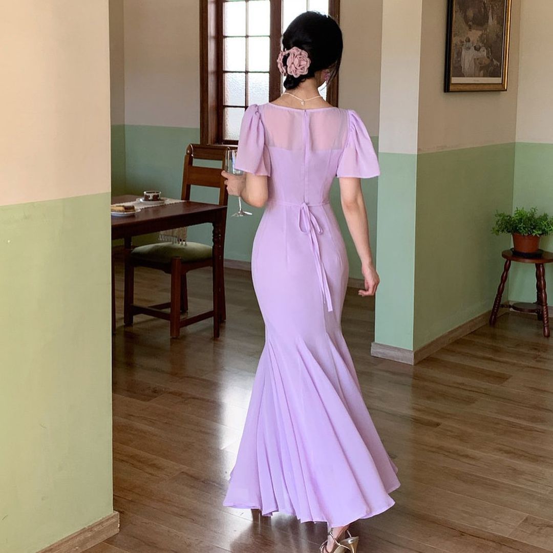 Elegant Mermaid Chiffon Long Prom Dress for Women - Formal Evening Gown J3595 | Perfect for Homecoming, Prom Night, Wedding Guest & Special Occasions