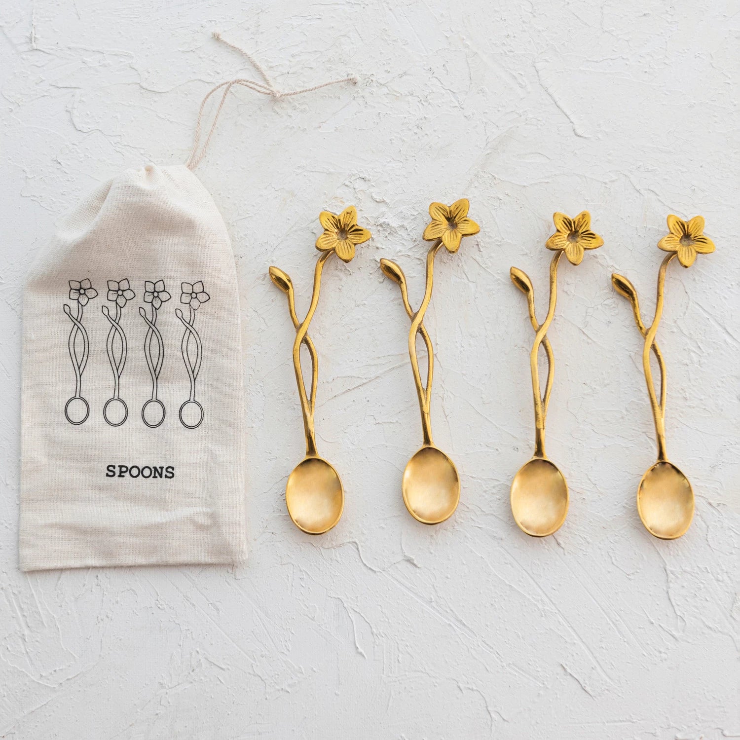 Elegant Floral Spoon Set - 6-Piece Stainless Steel Tea & Dessert Spoons - Perfect for Afternoon Tea, Wedding Favors, and Home Decor