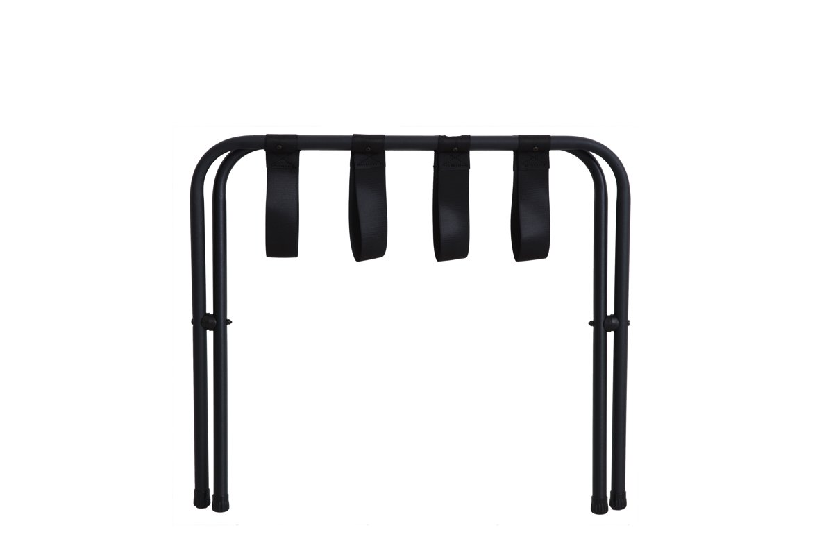 Black Metal Folding Luggage Rack by Mabel Home - Space-Saving Travel Storage for Suitcases, Bags & Clothes - Perfect for Bedrooms, Closets & Hotels