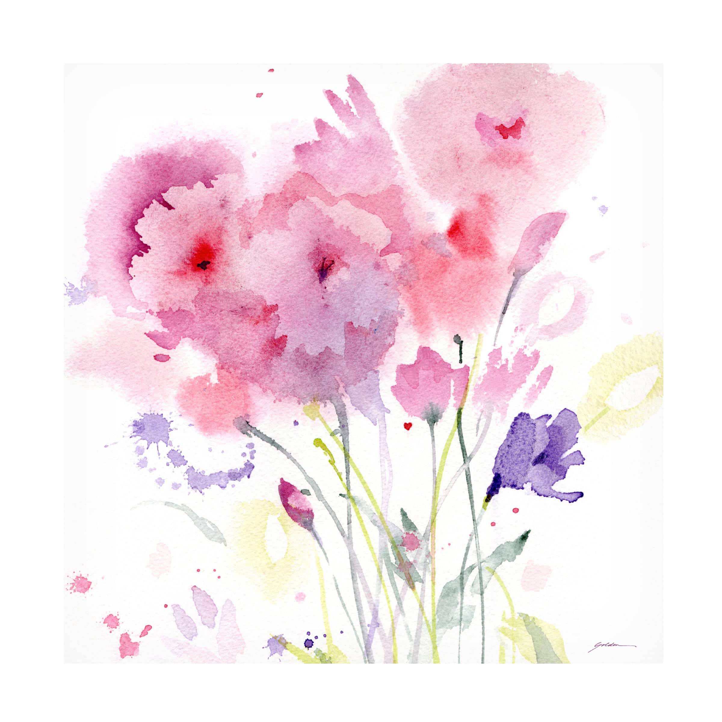 Trademark Fine Art 'Blush Garden' Floral Canvas Wall Art by Sheila Golden - Perfect for Living Room, Bedroom & Office Decor