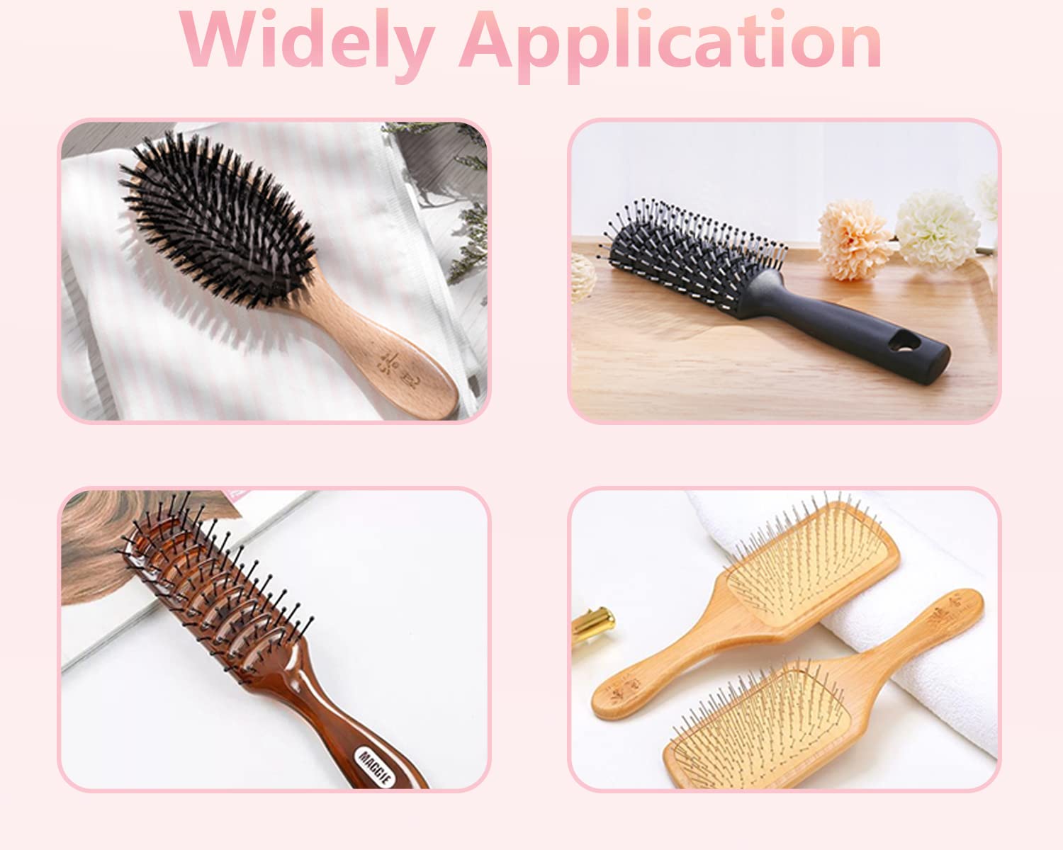 Hair Brush Cleaner Tool with Metal Wire Rake & Wooden Handle - Remove Hair Dirt, Lint & Debris - Comb Cleaning Brush for Home & Salon Use - Perfect for Detangling, Deep Cleaning & Maintaining Hair Brushes
