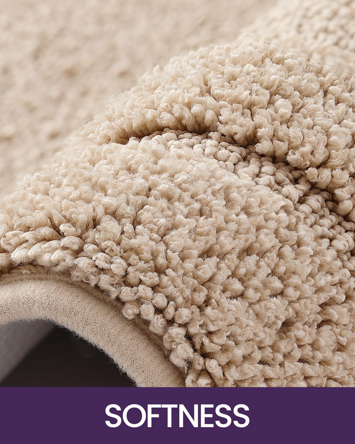 **DEXI Non-Slip Bathroom Rugs 24x16 Inches, Beige Washable Bath Mat for Floor - Ultra Absorbent Plush Microfiber Shower Mat, Quick Dry Bathroom Carpet for Bathroom, Shower, and Vanity Areas**
