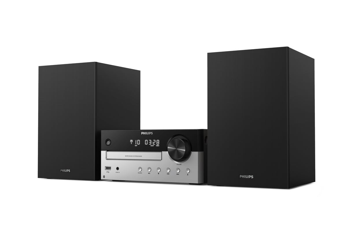 Philips M4205/12 Mini Hi-Fi System with CD Player, Bluetooth, USB Port & FM Radio | 120W Bass Reflex Speakers | Perfect for Home, Office & Party Music Playback
