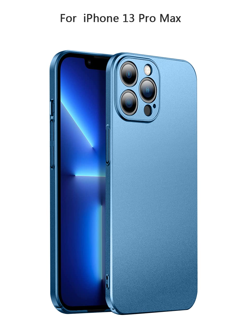 Bastmei Ultra Slim Lightweight Hard PC Case for iPhone 13 Pro Max 6.7 Inch (2021) - Camera Protection Cover | Gravel Blue | Perfect for Everyday Use & Travel Protection
