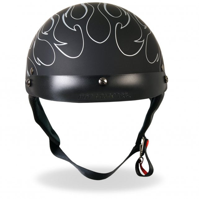Hot Leathers D.O.T. Approved Reflective Black Flames Matte Motorcycle Helmet - Full Face Protection for Men & Women - Ideal for Cruiser, Street & Touring Bikes