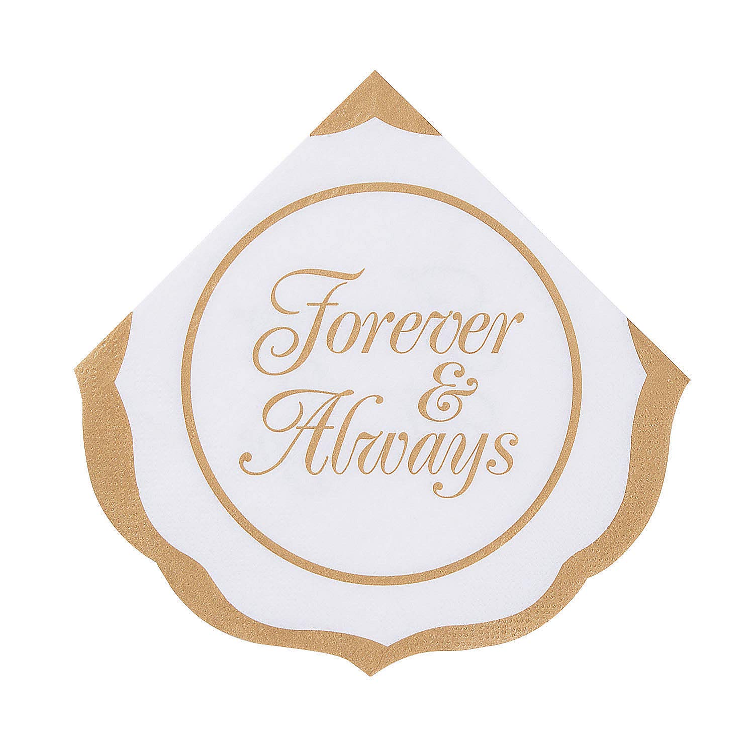 Forever & Always Scallop Lunch Napkins - 16-Piece Set - Elegant Party Supplies for Weddings, Birthdays & Special Events