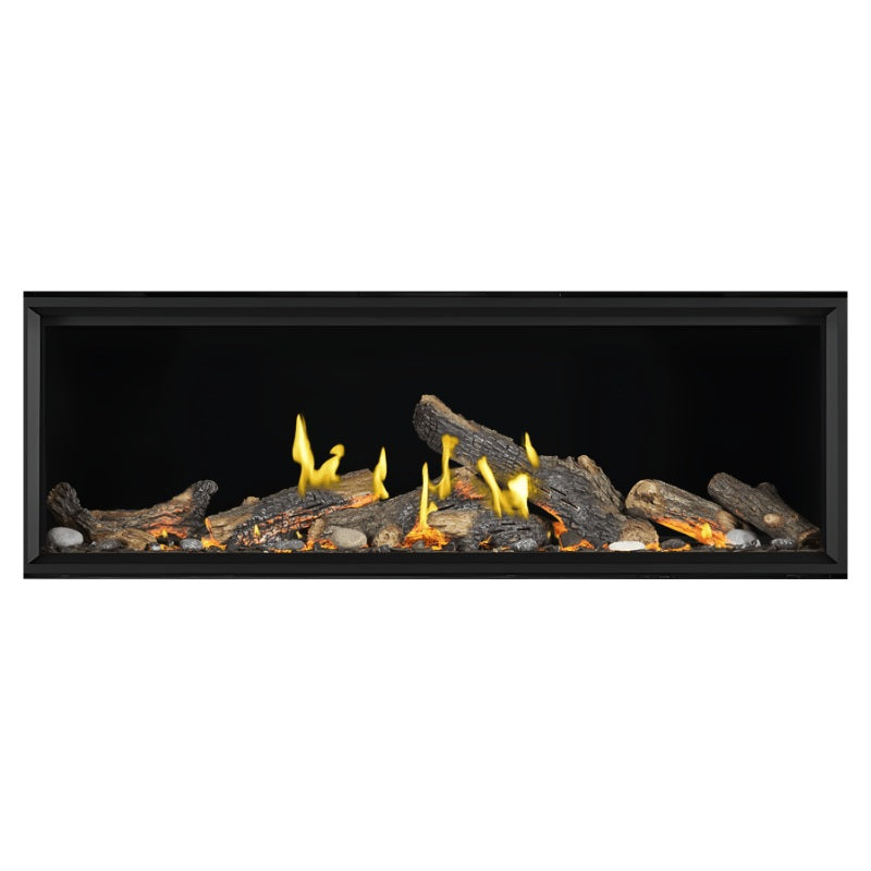 Napoleon Tall Vector 74 Inch Direct Vent Linear Gas Fireplace with Realistic Luminous Logs - Perfect for Living Rooms, Bedrooms & Modern Home Heating
