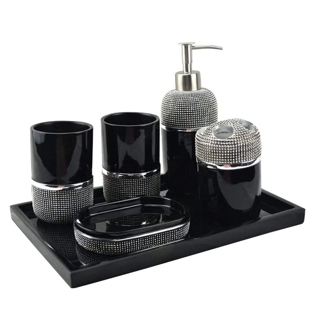 Modern Resin Bathroom Accessories Set - Soap Dispenser, Toothbrush Holder, Gargle Cup & Soap Dish - Stylish Bathroom Decor for Home, Hotel & Spa Use