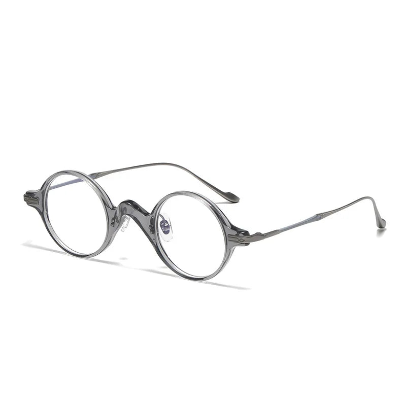 Stylish Unisex Black Titanium Acetate Round Eyeglasses 95950 - Perfect for Work, Reading & Fashion Accessories