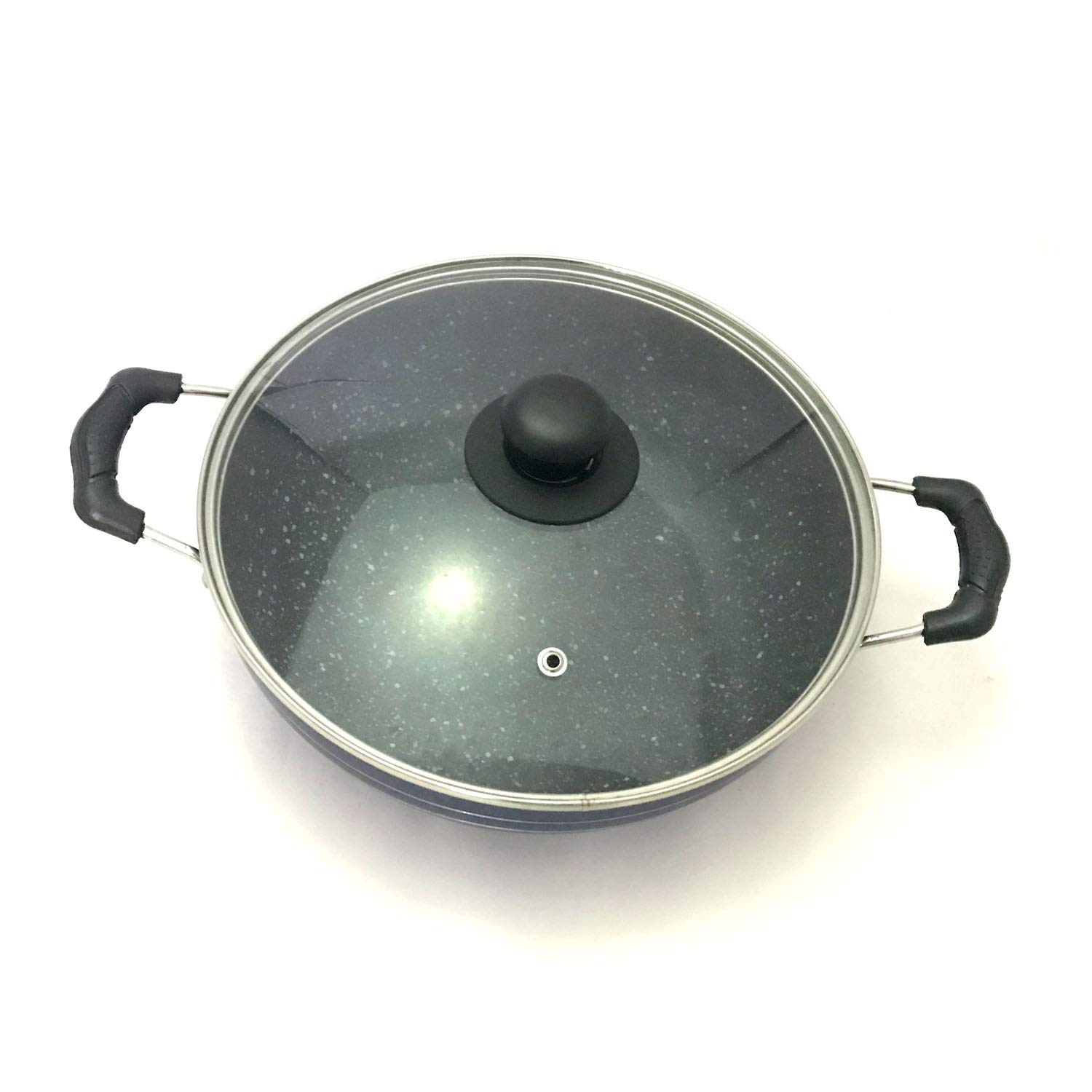 **Non-Stick Kadai with Glass Lid - 2.2L Deep Fry Pan for Gas & Induction - Aluminum All-Purpose Kadhai for Stir-Frying, Cooking, and Frying - Perfect for Indian, Asian & Home Cooking**